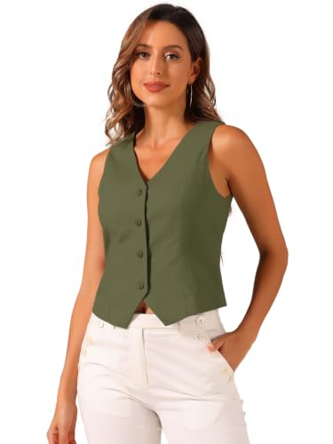 Amazon.com: Allegra K Vest Tops for Women Summer Cotton Linen